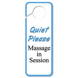 Graphics and More Quiet Please Massage in Session Plastic Door Knob Hanger Sign