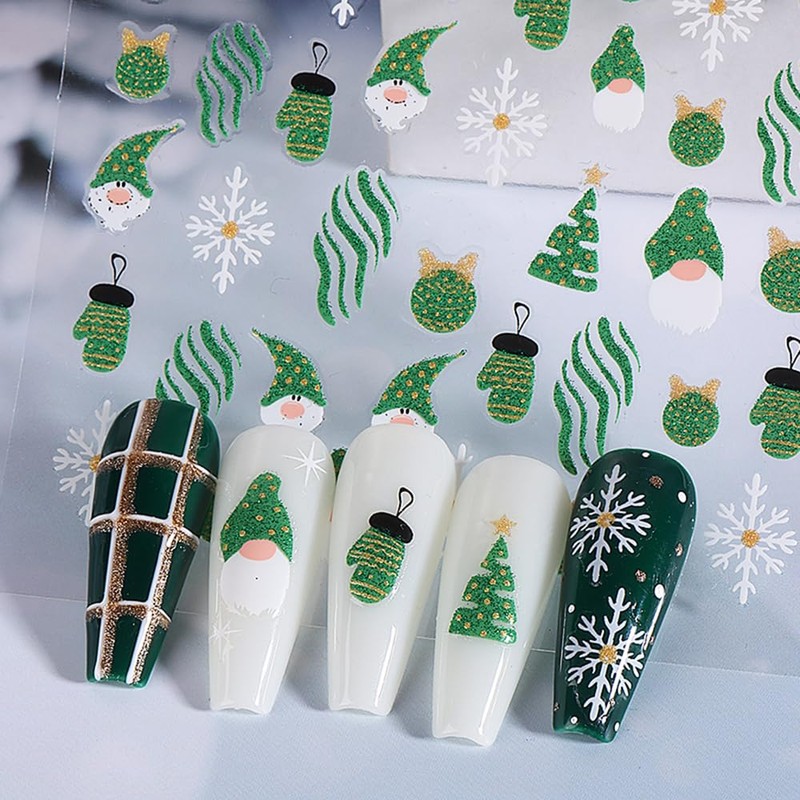 5 Sheets Christmas Nail Art Stickers - Christmas Nail Decals