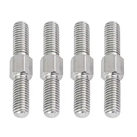 4Pcs 304 Stainless Steel Hex Head Double End Studs Rods, Left/Right Hand Threaded Rod Double End Thread Rod Stud Bolts, M8 x 70mm