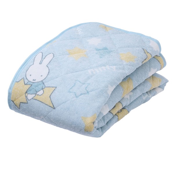 Nishikawa CM03031401 DB3401ZC Miffy Bedding Pad, Single, Washable, Pile Fabric for Soft Texture, Blue