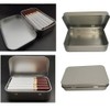 Metal Hinged Empty Hinged Tin Container with Lid, Silver Mini