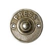 Vintage Door Bell Push Button 'Press' Round Aged Brass 60mm