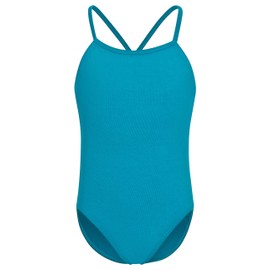 tanzmuster ® Leonie Girls' Ballet Leotard (Size 92-170) Soft and Firm Cotton, blue, 104-110