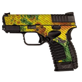 MightySkins Carbon Fiber Skin Compatible with Springfield XDS 3.3 - Sunflower Field | Protective, Durable Textured Carbon Fiber Finish | Easy to Apply, Remove, and Change Styles | Made in The USA