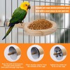 Bird Perch with Feeding Cup, Wood Stand and Cage Accessories