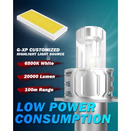 OUSHI H4 LED Headlight Bulbs, 110W 20000LM Per Pair Bright 9003 HB2 Hi/Lo High and Low Beam LED Headlights Conversion Kit Waterproof 6500K Xenon White, Pack of 2