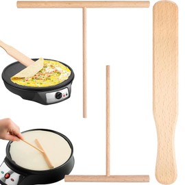 Crepes distributor, 3 pieces crepe slider, baking tools, T-shape crepes turner, crepes distributor set, crepes spatula, practical kitchen aid for pancakes, pancakes, palate ham