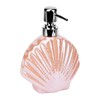 BUNCHBRAVO Ceramic Soap Dispenser, Pink Seashell Design, Refillable 14 Oz
