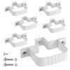 6-Pack Downspout Straps 2x3 & Wall Brackets, White Downspout Fasteners