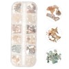 WOONEKY Nail Art Charms Box Shell Slices Decorations Manicure Supplies