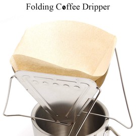 GoodsLand GD-COFDRP Folding Coffee Dripper Bonfire Stand Type, Portable, Compact, Stainless Steel, Outdoor, Camping, Folding, Filter Holder, Stylish
