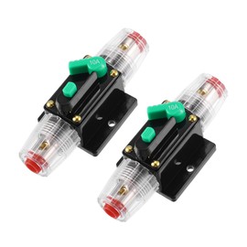 A ABSOPRO DC 12V- 48V 10Amp Circuit Breaker with Manual Reset Green (Set of 2)