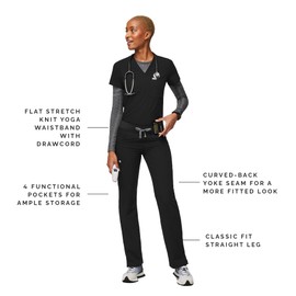 FIGS Kade Cargo Scrub Pants for Women - Black, 2XL