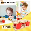 Hoarost 2 Pcs Wooden Train Track Expansion Packs 2-Level Overpass