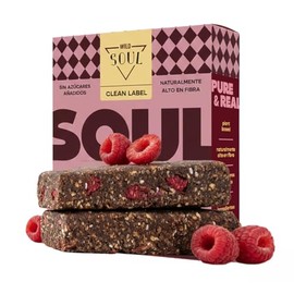 Wild Protein - Wild Soul | Barras de Frutas y Nueces | Sabor Frambuesa | Veganas, Sin Azúcar Añadida, Ricas en Fibra| Pack de 4 unidades...