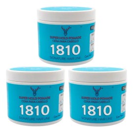 Pack de 3 Ceras Super Hold para Cabello de 1810 Signature Hair Line con Fijación Alta y Brillo Medio, 130 g Cada Una