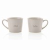 Amore Set of 2 Stoneware White Mugs - Mrs &
