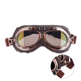 MUXSAM 1PC Motorcycle Goggles Steampunk Vintage Earhart Goggles Pilot Outdoor Sand Goggles for Half Helmet Cruiser Scooter Goggle Bike Racer Cruiser Touring Eyewear