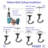 Evsteluo Large Swag Ceiling Heavy-Duty Hooks with Complete Hardware Kit