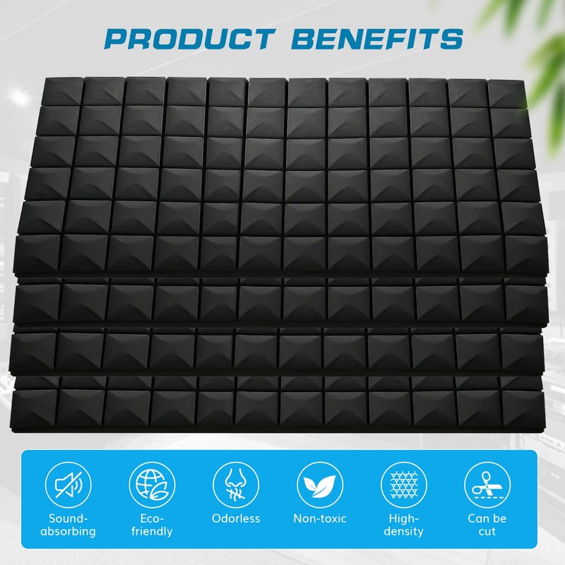 4 PCS Acoustic Panels,48''X24''X2'' Sound Proof Foam Panels for Walls,High