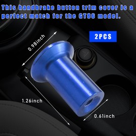 Dickno 2 PCS Turn Knob Drift Button, Aluminum Car E-Brake Handle Handbrake Emergency Cover, Automotive Hand Spin Turn Lever Knob Lock Button Compatible with GT86, FRS, BRZ (Blue)