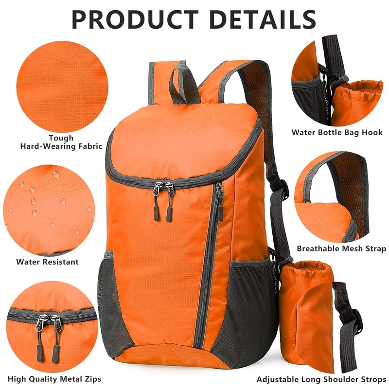 Yoolly Lightweight Foldable Backpack, Small Hiking Rucksack, Waterproof Packable Backpack