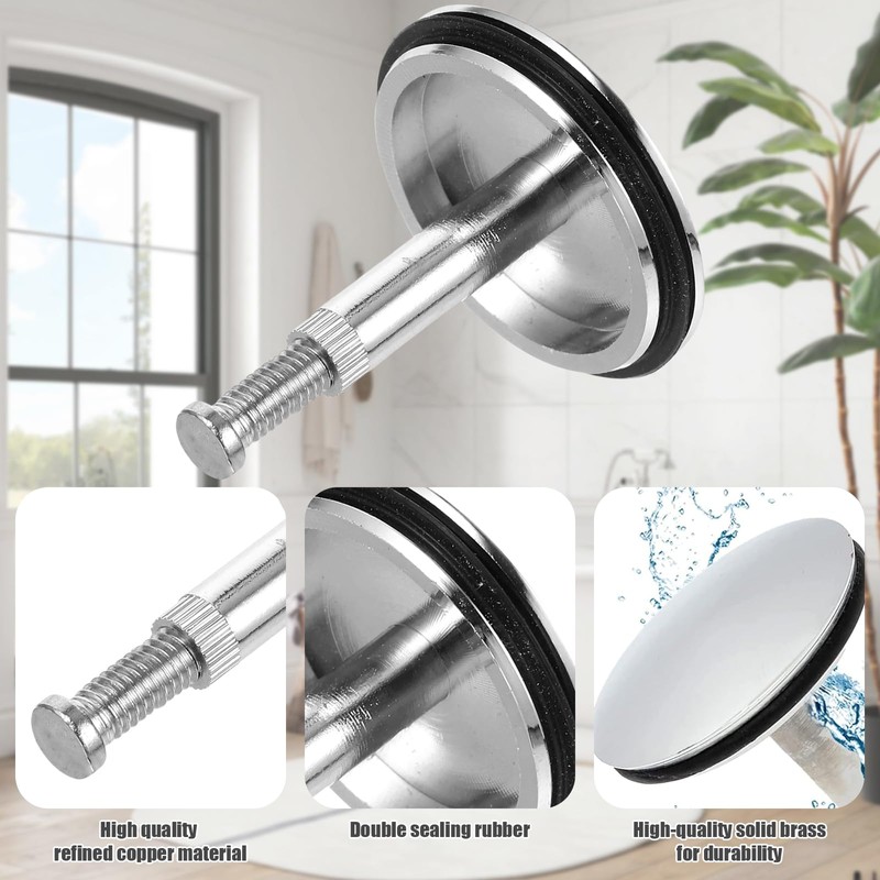 Oneroomone Universal Bath Stopper, Bathtub Stop 43mm, Sink Stop, Solid