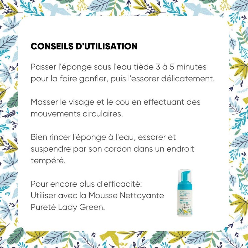 Lady Green Konjac Sponge Eponge MERV Eilleuse Rose