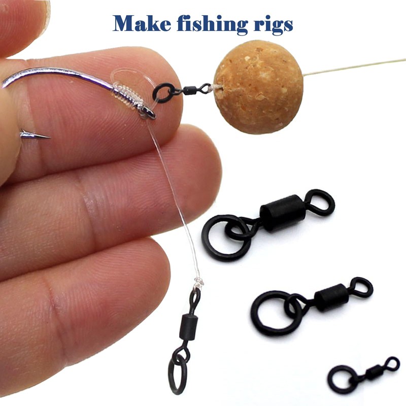 9KM DWLIFE Fishing Flexi Ring Swivels 30Pcs High Strength Micro