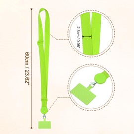 PATIKIL Smart Phone Lanyard, Adjustable Crossbody Cell Phone Neck Strap Lanyard with Phone Patches for Most Smartphones ID Badges Keychain, Bright Green