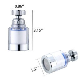 Sink Water Faucet Filter, Bathroom Faucet Filter, 360-Degree Rotating Faucet Filter for Kitchen and Bathroom, Faucet Filter Purifier Removes Heavy Metals and Hard Water, Water Purifier for Sink