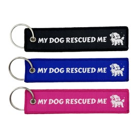 Boostnatics My Dog Rescued Me - Dog Keychain/Jet Tag - Gift For Pet Lovers (Black)