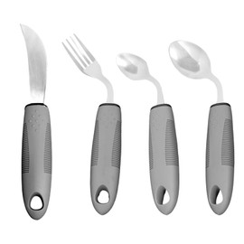 Yzwuyou 4PCS Cutlery for Arthritic Hands, 42°Angled Disabled Cutlery for Adults, Bendable Design Easy Grip Adaptive Cutlery for Elderly, Disabled, Arthritis, Parkinson's Disease & Tremors Sufferers