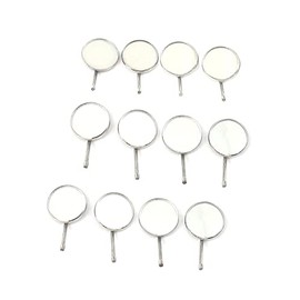 Dental Mirrors Tops Cone Socket Front Surface Rhodium Set of 12 TeckMed
