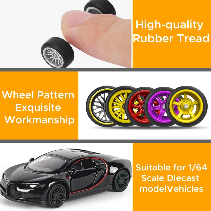 28 Set 1/64 Wheels and Tires Kit, 1:64 Scale Model
