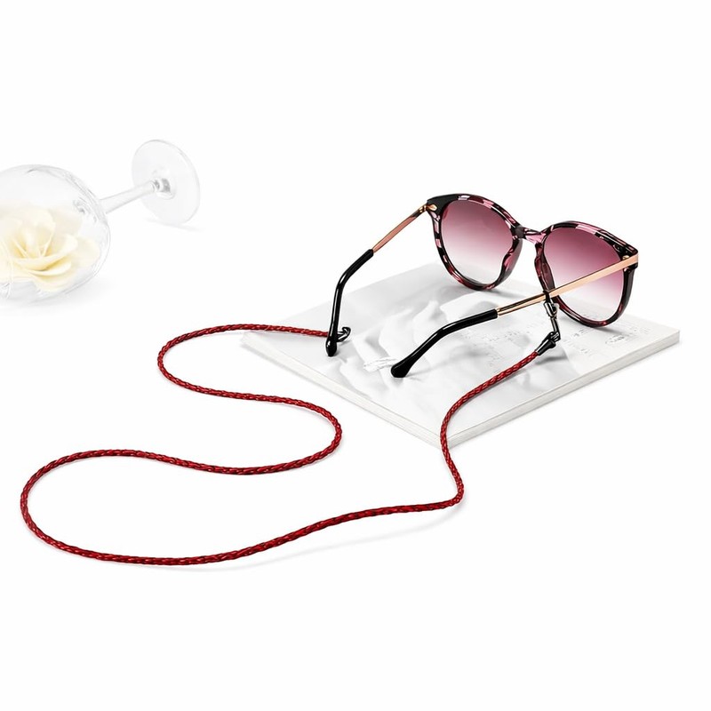 ZooooM ZM-KAWAMEGA Leather Simple Glasses, Sun Glasses, Chain, Glasses, Strap,