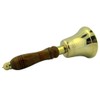 High Polished Brass Service Bell with Wood Handle, 2 1/2