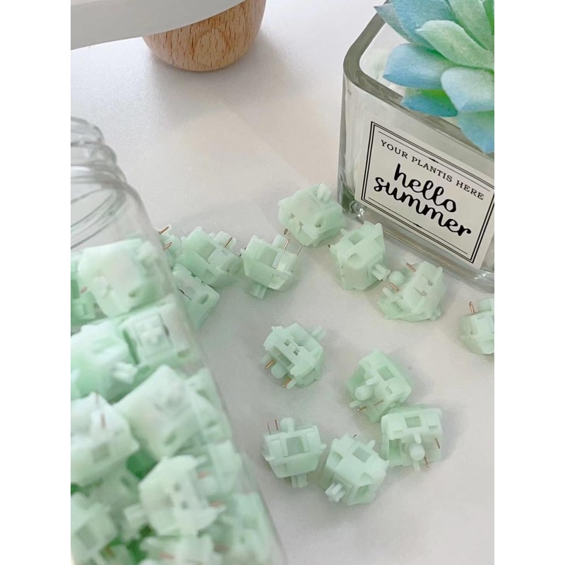 BOYI Jadeite Green Full POM 40gf HiFi Linear Mechanical Switches,5-Pin