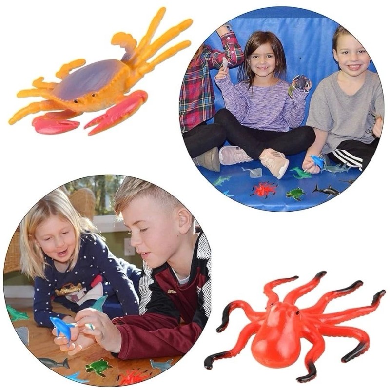 36pcs Ocean Animal Toys – 2-4” Rubber Sea Creatures for
