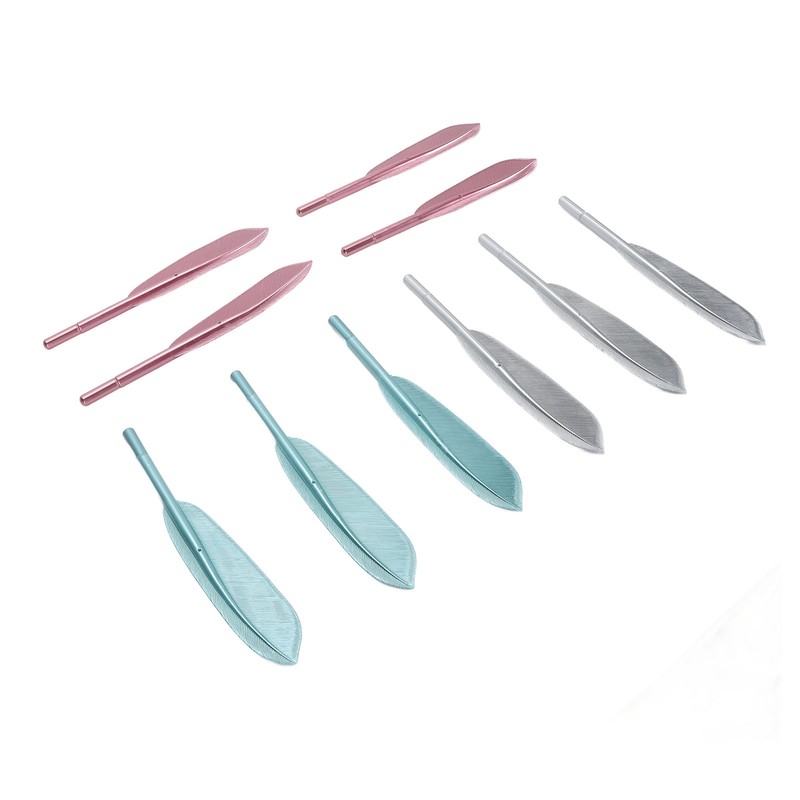 10Pcs Feather Pens Kids Ballpoint Pen Set ABS Plastic Office