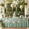 Moukeren 120"x60" Ruffled Tablecloth Gingham Striped Linen Table Cloth Rectangular