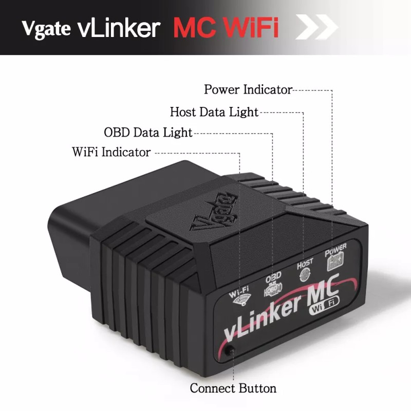 Vgate vLinker MC WiFi ELM327 V2.2 OBD2 Scanner Diagnostic Code