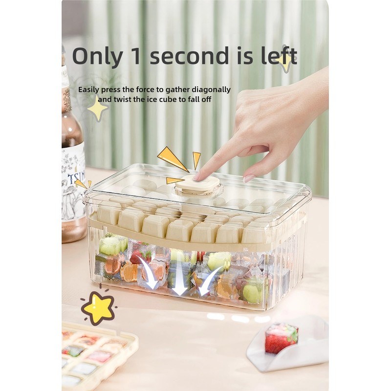 Ice Tray、Ice Cube Tray, Square Ice with Airtight Lid (56