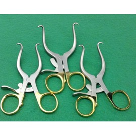 New Premium Set of 3 O.R Grade GELPI Retractor 3.5" with Gold Handle (CYNAMED)