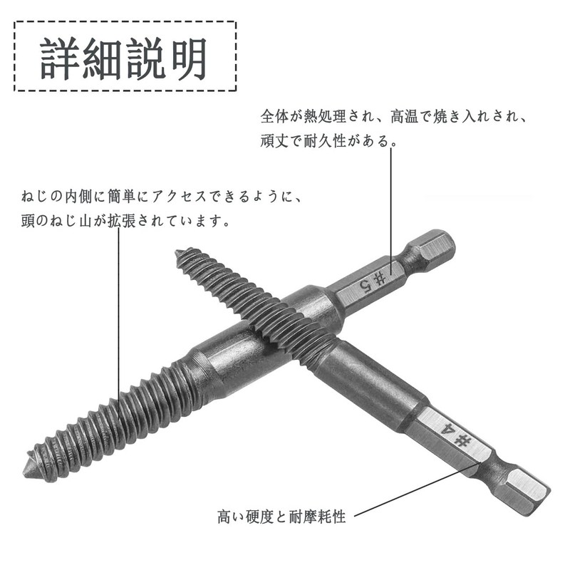 Wolfride Screw Removal Bit, Screw Extractor Set, Set of 10,