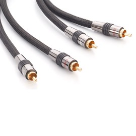 Eagle Cable by INAKUSTIK – 10040030 – Deluxe Stereo Audio Cable | Powerful and Dynamic Sound, High Copper Content | 3.00 m in Black | Double Shielding - Full Metal Plug | Braided Shield
