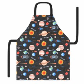 Kids Aprons for Girls and Boys, Toddler Apron with Pocket for Painting, Cooking, Baking, Gardening and Crafts – Apron for kids with Adjustable Neck Strap - Kids Hand Painted Cosmic Collection