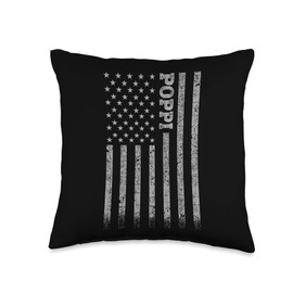 Gifts For Poppi Poppi American Flag Throw Pillow, 16x16, Multicolor
