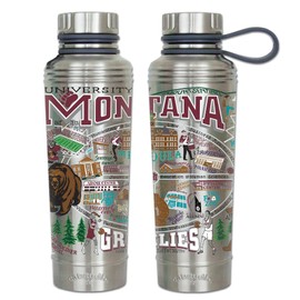 catstudio University Of Montana Collegiate Stainless Steel Water Bottle | Triple Wall Insulation With Non Slip Bottom | Great For Running, Hiking, Sports, & Travel