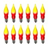 12 Pack C18 Red and Yellow Christmas Flame Candle Lights